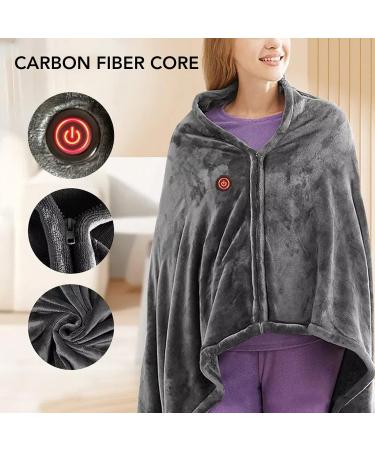 5V Electric Heating Blanket - 3 Levels Adjustable Quick Heating 150x85cm Heated Throw Blanket - Gray | Perfect for Office Use - Buy Online on GoSupps.com