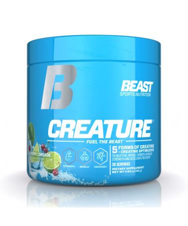 Beast Sports Nutrition Creature, Cherry Limeade - 30 Servings - 5 Forms of Creatine + Creatine Optimizers - Improve Strength, Muscle Tone, Endurance, Recovery & Energy Production Cherry Limeade 30 Servings
