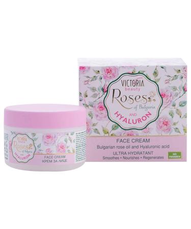 Ultra Hydrating Rose Oil Face Cream - Anti-Wrinkle Moisterizer With Hyaluronic Acid + Bulgarian Rose for Dry Sensitive Skin