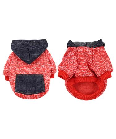 Waterproof dog coat winter warm jacket dog puppy sweater boy for little with bag-warm dog medium hoodie autumn clothing winter fleece pet clothing dogs (1107debkb-Red s) S 1107debkb-red