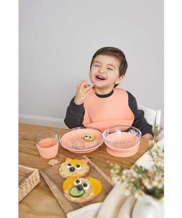 L SSIG Baby Silicone Bibs (2 pcs) - Toddler Bibs with Drip Tray Dishwasher Safe Blue/Beige - Buy Online on GoSupps.com
