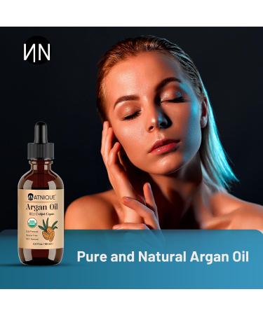Natnique Organic Argan Oil 2 oz Pure Cold-Pressed Moroccan Oil from Morocco for Hair Skin Face & Nails USDA Certified Organic Virgin Aceite de Argan Cabello Hexane-Free Moisturizer - Buy Online on GoSupps.com