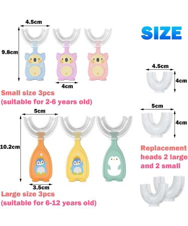 JSTHHT U-Shape Children's Toothbrush - Silicone Head Cartoon Design All-Round Massage Cleaning for Ages 2-6 - Buy Online on GoSupps.com