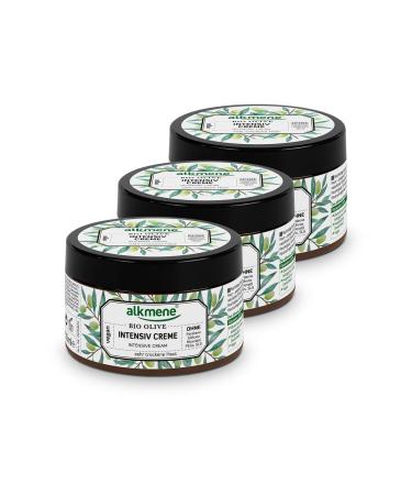 Alkmene intensive cream with organic olive - body cream & face cream for very dry skin - olive oil intensive cream vegan without silicones parabens mineral oil PEGS SLS SLES in a 3 -pack (3x 250 ml) 3 pieces