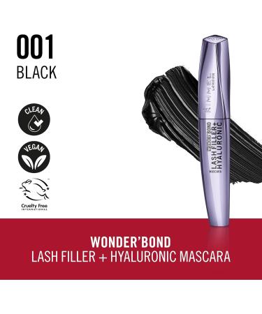 Coty Rimmel WonderBond Lash Filler + Hyaluronic 001 Black Mascara Filling mascara binding serum mascara volume mascara hyaluronic acid does not smudge does not clump does not flake 11 ml - Buy Online on GoSupps.com