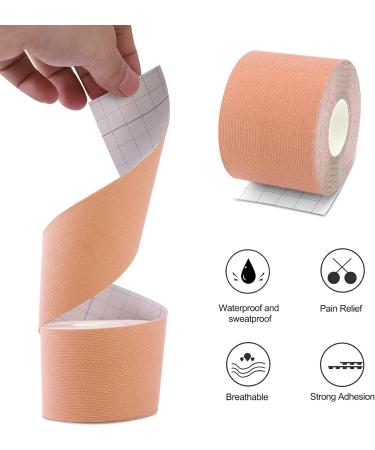 FOU Kinesiology Tape - Waterproof Athletic Sports Tape (8 Rolls) for Knee Shoulder Ankle Elbow Pain Relief & Joint Support - 1 Inch x 16.4ft (Beige - Buy Online on GoSupps.com