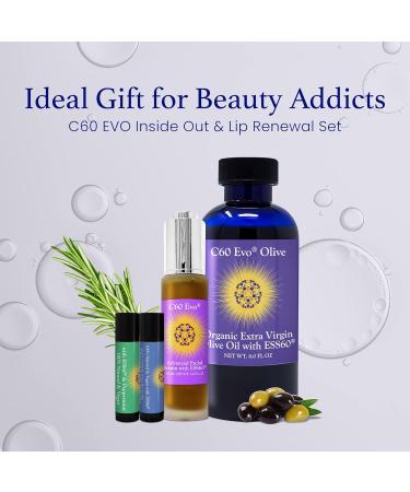 C60 Evo ESS60 Organic Olive Oil 8 Oz C60 Evo Advanced Facial Serum C60 Evo Lip Renewal & C60 Evo Inside Out & Lips set | Complete Skin Care Set | Set of 4 - Buy Online on GoSupps.com