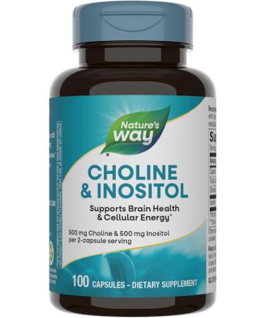 Natures Way Choline & Inositol, Brain Health*, Cellular Energy*, 1,000 mg per Serving, 100 Capsules - Buy Online on GoSupps.com