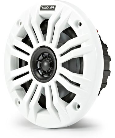 KICKER KM4 4-Inch Marine Coaxial Speakers with Tweeters - 2 Ohm - Charcoal/White Grilles - Buy Online on GoSupps.com