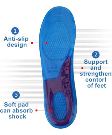 Alomejor Gel Sport Insoles for Men & Women - Orthopedic Shockproof Deodorant Silicone Inserts | Comfortable Inserts S (33-37) - Buy Online on GoSupps.com