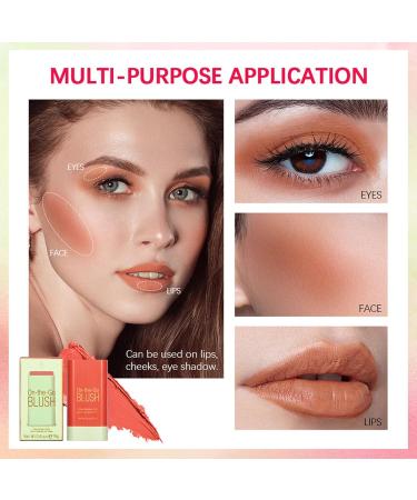 Solid Cheeks Blush 19g 3D Face Blush Rouge Moisturizer Stick Makeup Blush Stick Blush for Cheek Lip and Eye 0.7Oz - Buy Online on GoSupps.com