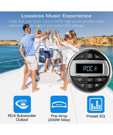 Bluetooth Marine Radio Boat Stereo - Waterproof Digital Audio Receiver for Boats | FM AM Radio, USB/AUX, MP3 | Subwoofer, Pre-Amp&EQ - Buy Online on GoSupps.com