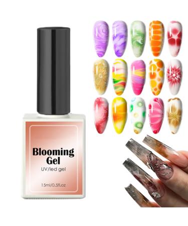 Clear Gel - 15ml Versatile design compatibility Clear Blossom Gel ClearBlooming Gel Nail Polish | Floral gel with spreading effects for girls moms girlfriends women and