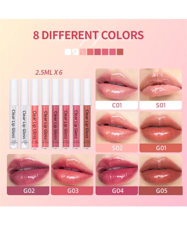 Hydrating Lip Gloss Set - 6 Moisturizing Colors | Long-Lasting Glossy Lip Oil | Nourishing & Glow - Buy Online on GoSupps.com