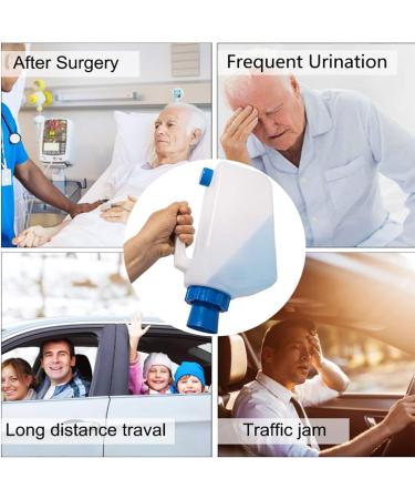 ICEMOB Portable Urinal with Adapter and 1.5M Connecting Tube Unisex Pee Bottle for Bedridden & Incontinence 2000Ml Wee Bottle for Men Convenient and Practical - Buy Online on GoSupps.com