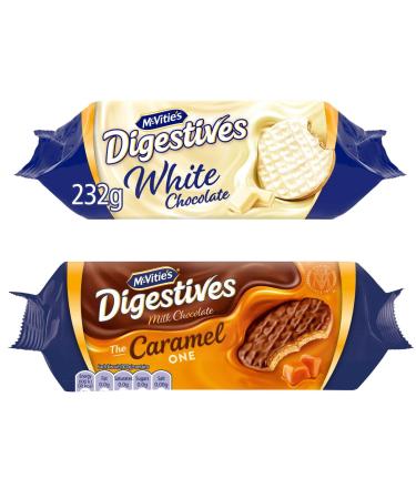 Biscuit Bundle Containing McVitie's Digestives White Chocolate 232g and McVitie's Caramel Digestives 250g