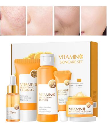 Vitamin C Facial Care Set 5 Skin Firming Moisturizing Cream Skin Care Gift Set for Eye Bags Skin Tightening - Buy Online on GoSupps.com