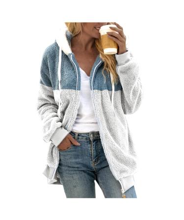 Hanxiulin coat plush jacket hoodie jacket oversize winter coat ceiling hoodie ladies oversize long warm causal sweat jacket breathable casual fashion plush jacket ladies xl white