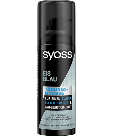 Syoss Tinting Mousse Ice Blue - Washable Foam Hair Color 3 x 120ml | Nourishing Tint with Anti-Yellowish Effect for Blonde Hair - Buy Online on GoSupps.com