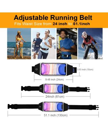 QUANFUN Running Belt for iPhone 14/13/12/11 Pro Max XS Max Galaxy S10+ S20 Plus S22 Note 20 - Water Resistant Fanny Pack for Large Phones Up to 6.5 - Black - Buy Online on GoSupps.com