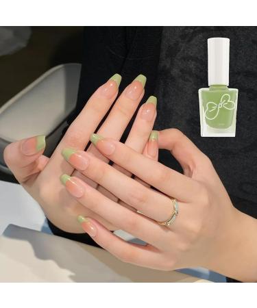 Nail Polish Green Varnish Gel Long Lasting Quick Dry Nail Neutral No Need Cure Chip-resistant Nail Varnish Pastel Large Volume 10ML Easy to Apply Nail Polish Gift for Women & Girls - Buy Online on GoSupps.com