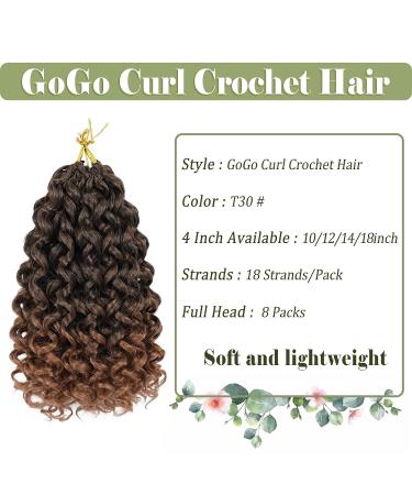 GoGo Curl Crochet Hair 10 Inch 8 Packs Water Wave Short Beach Curl Synthetic Deep Twist Extensions T30 - Buy Online on GoSupps.com