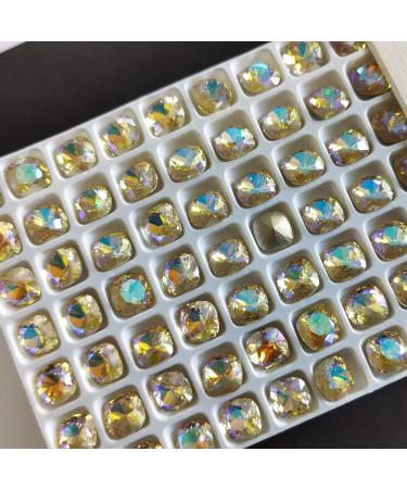 10 Pieces Multi-Colored 5A Quality Glass Crystals for Nail Art & Clothing - 10mm Loose Cushion Stones - Buy Online on GoSupps.com