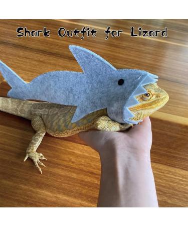 CooShou 3Pcs Bearded Dragon Shark Outfit - S M L Lizard Reptile Shark Costume in One Package Handmade Felt Bearded Dragon Harness for Chameleon Gecko Anole Iguana Amphibians - Buy Online on GoSupps.com