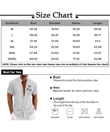 Rosennie Men's Hawaii Shirt - Stand-Up Collar Short Sleeve Button-Up Lightweight Oversized Beach T-Shirt in XXL Khaki for Summer Vacations - Buy Online on GoSupps.com