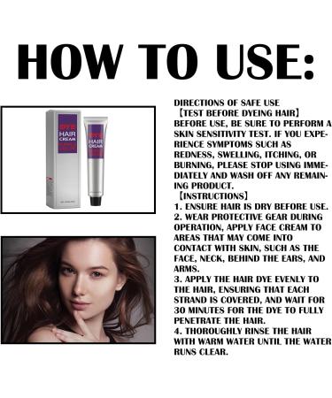  Crsetmyth 2PCS Hair Color Cream Professional Hair Color Cream Herbal Natural Hair Coloring Instant Hair Dye Lotion Easily Change Colors 2PCS (Purple) - Buy Online on GoSupps.com