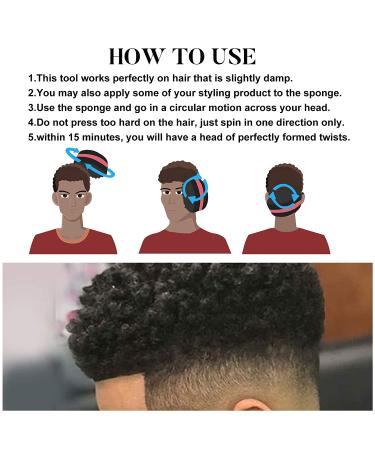 4-Pack Hair Sponge Set with Metal Hair Pick & Curl Sponge Glove - For Black Men Curls, Twists, Dreads, Locks, Afros, Coils - Buy Online on GoSupps.com