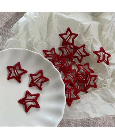 10 Pack Metal Snap Hair Clip Small Red Hair Barrettes Hair Pins Hair Accessories for Women Kid Toddlers Girls Star Style - Buy Online on GoSupps.com