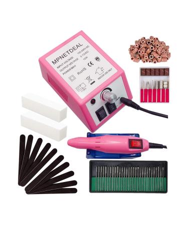 Electric Nail Drill Mpnetdeal Nail Drill Machine Nail File e File Drill Set Kit for Acrylic Nails Gel Nail Glazing Nail Drill Nail Art Polisher Sets Glazing Nail Drill Grinder Manicure Pedicure(Pink) Pink SetA