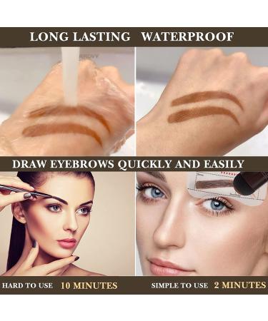 Eyebrow Stamp Stencil Kit - Waterproof Brow Stamp with 5 Reusable Stencils (Light Brown) - Buy Online on GoSupps.com