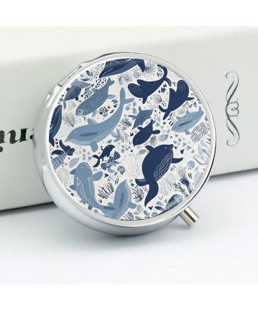 Travel Pill Box - 3 Compartment Portable Medicine Organizer | Turtle & Octopus Pattern | Compact Pill Case for Purse & Pocket - Buy Online on GoSupps.com