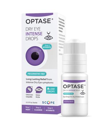 OPTASE Dry Eye Intense Drops - Preservative Free Eye Drops for Dry Eyes - Long Lasting Artificial Tears for Severe Dry Eye Relief - Convenient Multi-dose Bottle - Step 3 Hydrate - .33 fl oz, 300 Doses