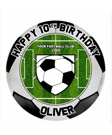 Your Football Team Logo Birthday Personalised 7.5 in Edible Icing paper Cake Topper Decoration - Buy Online on GoSupps.com