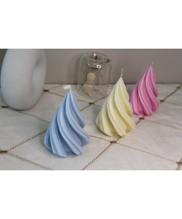 Set of 2 Swirl Cone Candles - 100% Natural Soy Wax - Gender Reveal & Birthday Gifts - Baby Pink & Baby Blue - White Petal Cashmere - Buy Online on GoSupps.com