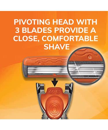 BIC Hybrid 3 Comfort Men's Disposable Razors Kit - 1 Handle & 12 Cartridges, 3 Blades - 13 Piece Set - Buy Online on GoSupps.com