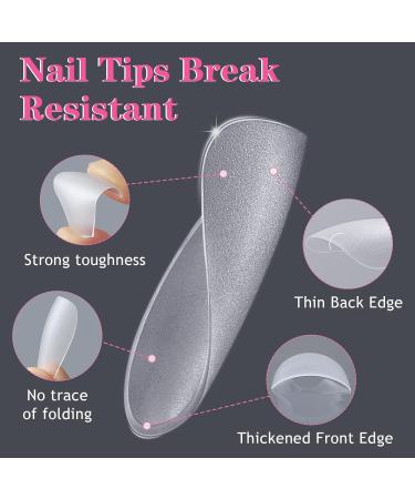 Ysuvin Medium Almond Soft Gel Tips - 240 Full Cover Artificial Nails 15 Sizes for Technicians & Salons - Buy Online on GoSupps.com