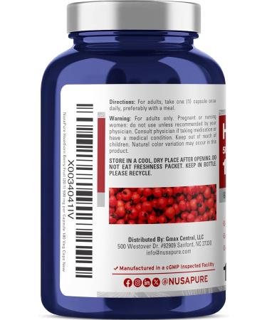 Hawthorn Berry Extract Capsules 10,000mg | 180 Vcaps | Non-GMO & Gluten-Free - Buy Online on GoSupps.com