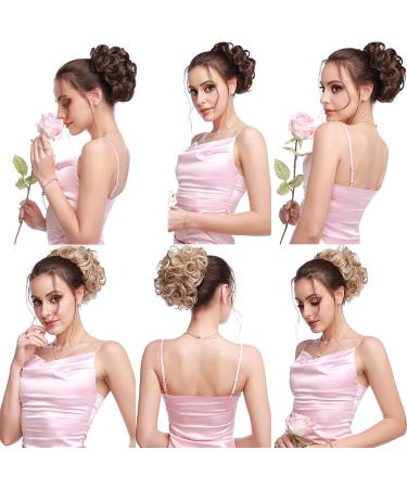 Hair Bun Hairpiece for Women Synthetic Dish Hair Bun Comb Clip In Hair Extension Messy Wave Curly Chignon Hair Pieces Updo Curly Ponytails Extension Hairpiece for Women Hair Chignons(16P613) - Buy Online on GoSupps.com