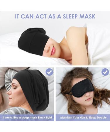 Wllhyf Silk Sleeping Hat - 2 Soft Satin-Lined Hair Wraps & Adjustable Turban for Chemotherapy & Frizzy Hair - Gray & Black - Buy Online on GoSupps.com