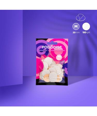 STALEKS PRO Pododisc 50 Grinding Discs 20mm for Nail Lathes Ideal for Pedicures (Grain Size 180) - International Shipping - Buy Online on GoSupps.com