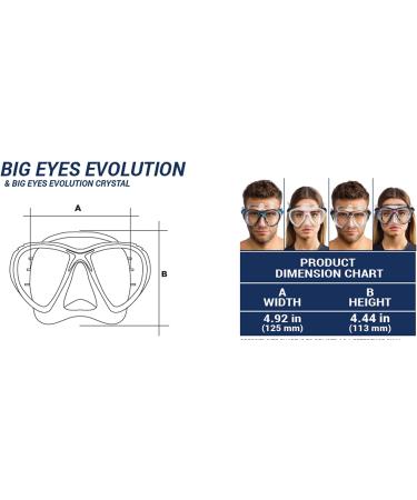 Cressi Big Eyes Evolution Scuba Diving Mask - Inclined Tear Drop Lenses, Enhanced Visibility, Made in Italy - Buy Online on GoSupps.com