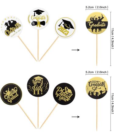 Ercadio 24 Pack 2023 Congrat Grad Cupcake Toppers 2023 Congrats Grad Cupcake Picks Graduation Cupcake Toppers You Did It So Proud of You Cake Toppers for Graduation Theme Party Cake Decors Supplies B-round Grad - Buy Online on GoSupps.com