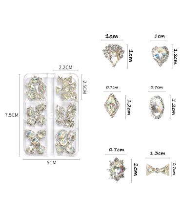 YOSOMK Nail Charms: 30PCS 3D Iridescent Diamonds Rhinestones for Women's Acrylic Nail Art - Buy Online on GoSupps.com