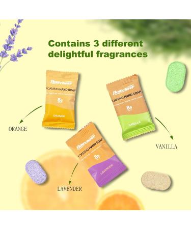 flowcheer Foaming Hand SoapTablets Refill 12 Pack (Makes 12 x 9 fl oz) Eco Hand Soap Refills Plant-Based Natural Scents Works with Any Foaming Dispenser Variety Fragrance No Plastic Bottle Variety Pack (vol Orange Lav) - Buy Online on GoSupps.com