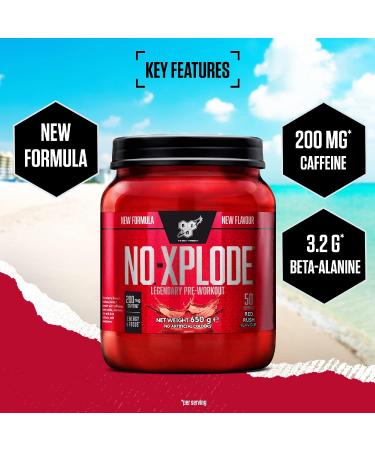 BSN N.O.-Xplode Pre Workout Powder 650g - Red Rush Flavor | Energy & Focus Booster with Caffeine, Amino Acids, Vitamin C & Zinc | 50 Servings - Buy Online on GoSupps.com
