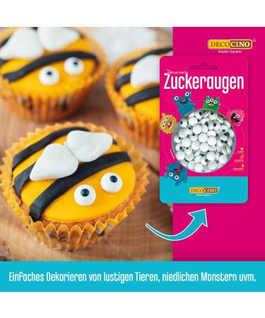 Decocino Edible Sugar Eyes (25g) - Decorative Sugar Decor for Birthday Cakes Muffins Cupcakes & Cake Pops - Buy Online on GoSupps.com